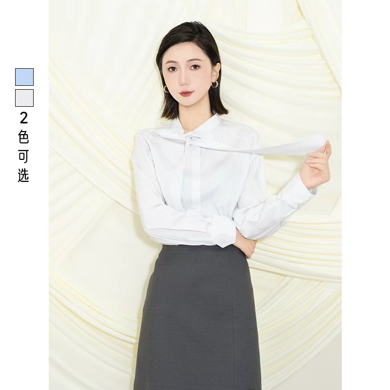 MASIENDI/玛丝恩迪秋季新款时尚宽松系带长袖衬衣330204
