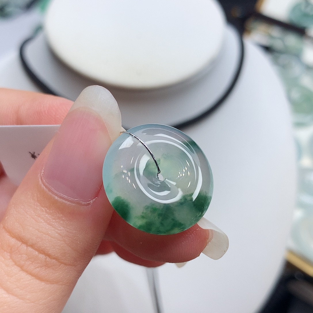 翡翠未镶嵌胸饰翡翠127，19.5/5