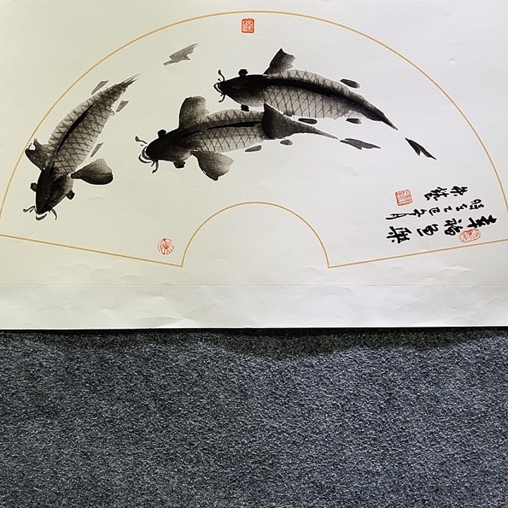 国画知鱼之乐纯手绘