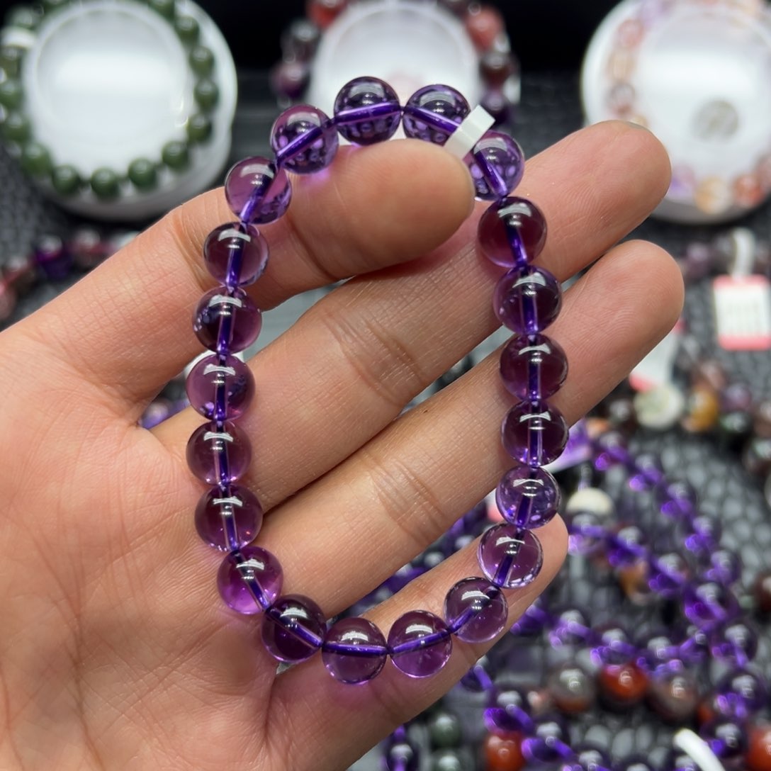 水晶手链未镶嵌好看