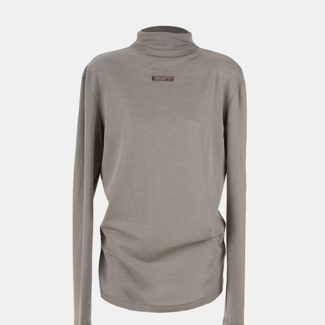 现货正品设计师品牌极简堆量25秋冬新款半高领绵羊毛打底衫T恤女