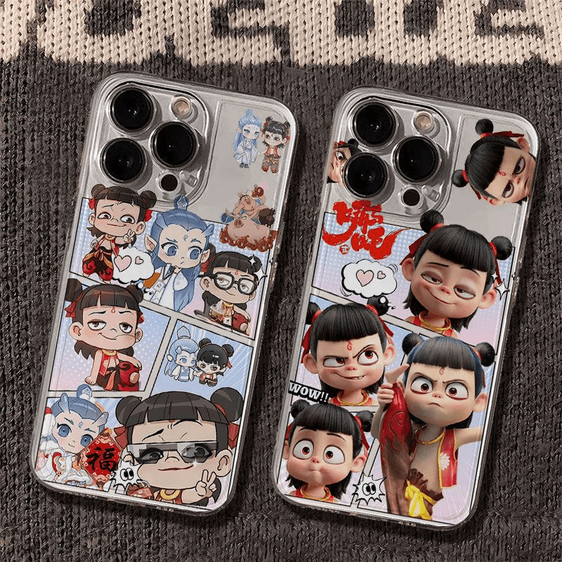 哪吒适用苹果16promax11iphone15卡通12手机壳13软14xr可爱8新款7