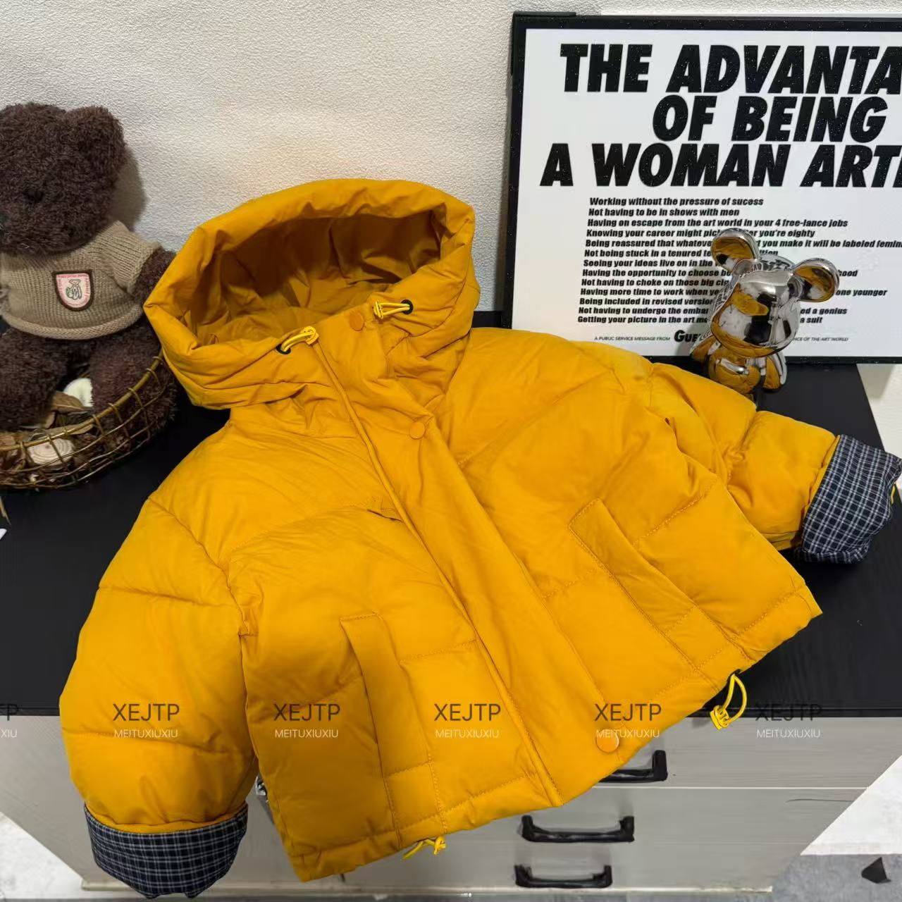 2025秋冬夹棉外套新款休闲时尚纯色儿童韩版棉服洋气舒服