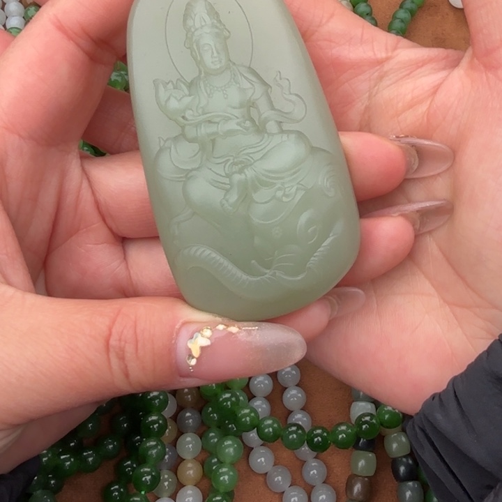 和田玉普贤菩萨未镶嵌