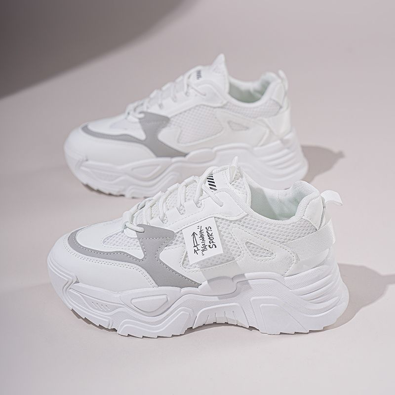如鞋子女2025新款春季爆款厚底春秋网面透气运动8801
