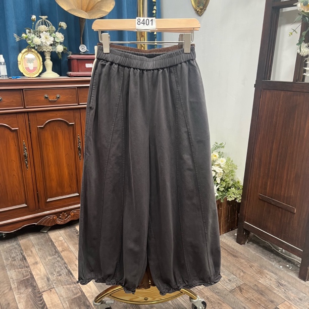 84秋装女裤灯笼裤宽松百搭高腰木耳边秋款裤子时尚春秋休闲微胖