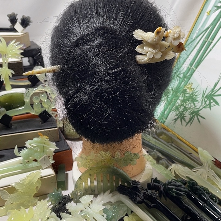 蛇纹石玉合金发饰