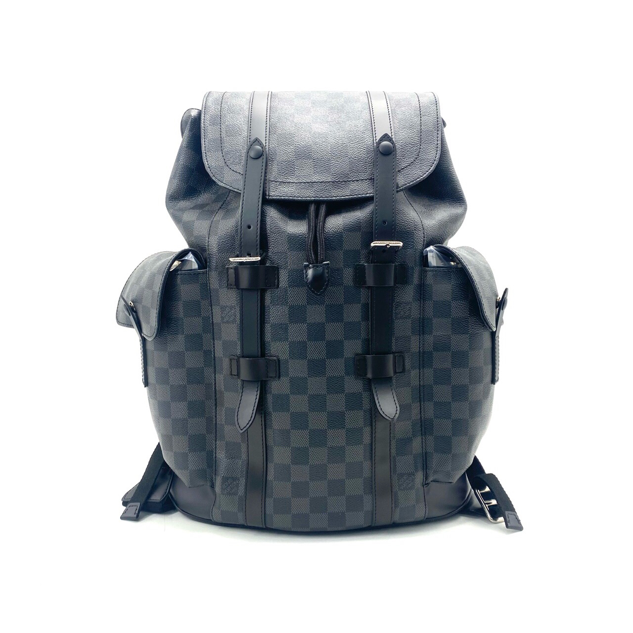 99新 LouisVuitton/路易威登 黑棋盘格Christopher双肩包 38/44 