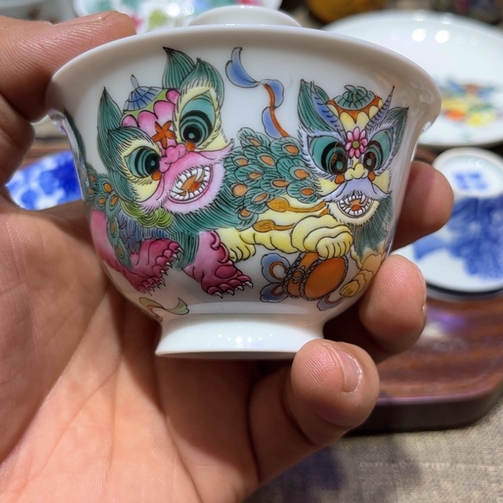 纯手绘精品盖碗杯