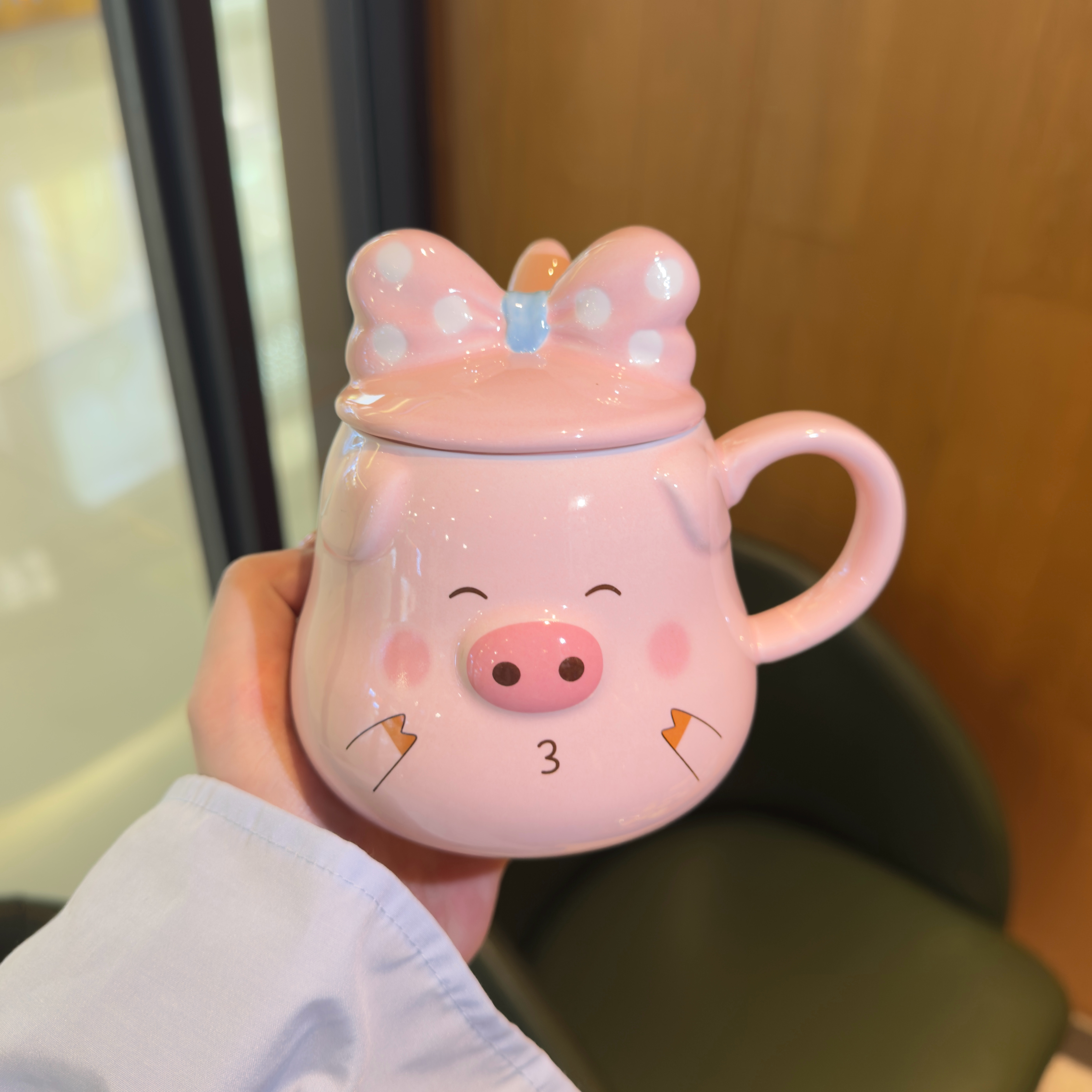 高颜值少女心陶瓷猪猪生日礼物女生家用办公室早餐咖啡马克杯带盖