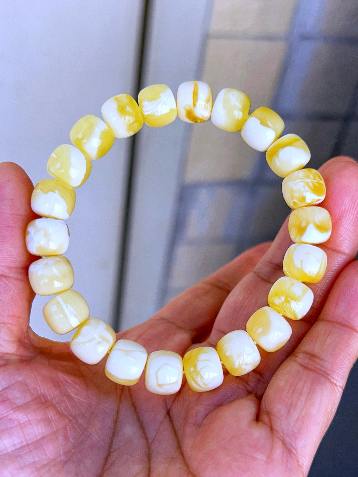 10+俄料金瓷白精工老形手串