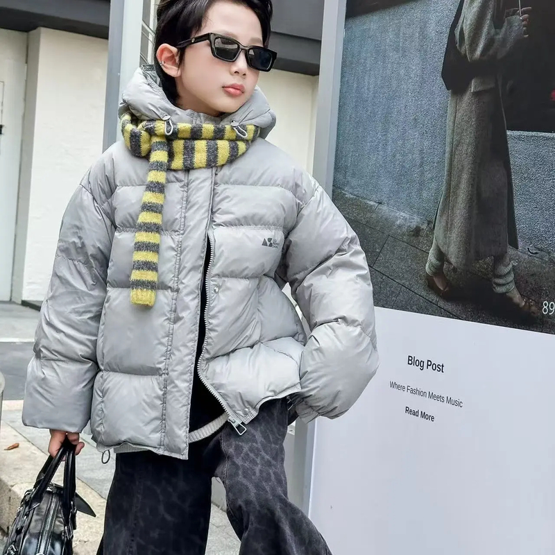 儿童加厚保暖连帽羽绒服男女童韩版新款洋气冬装外套中大童外套