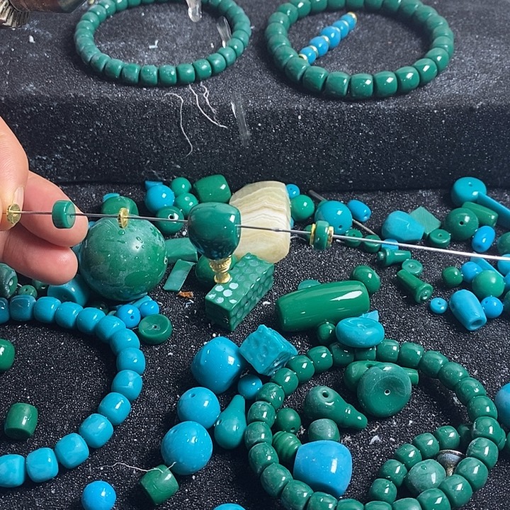 青***丝石英石非金属老油绿分体一个，12老型一对，