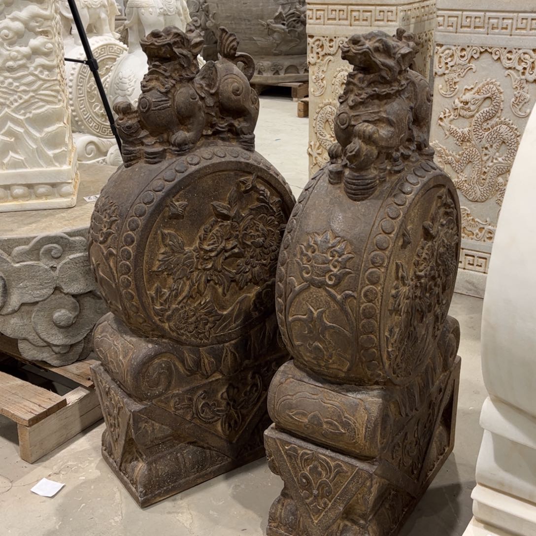 石材包邮 一对80厘米貔貅抱鼓石