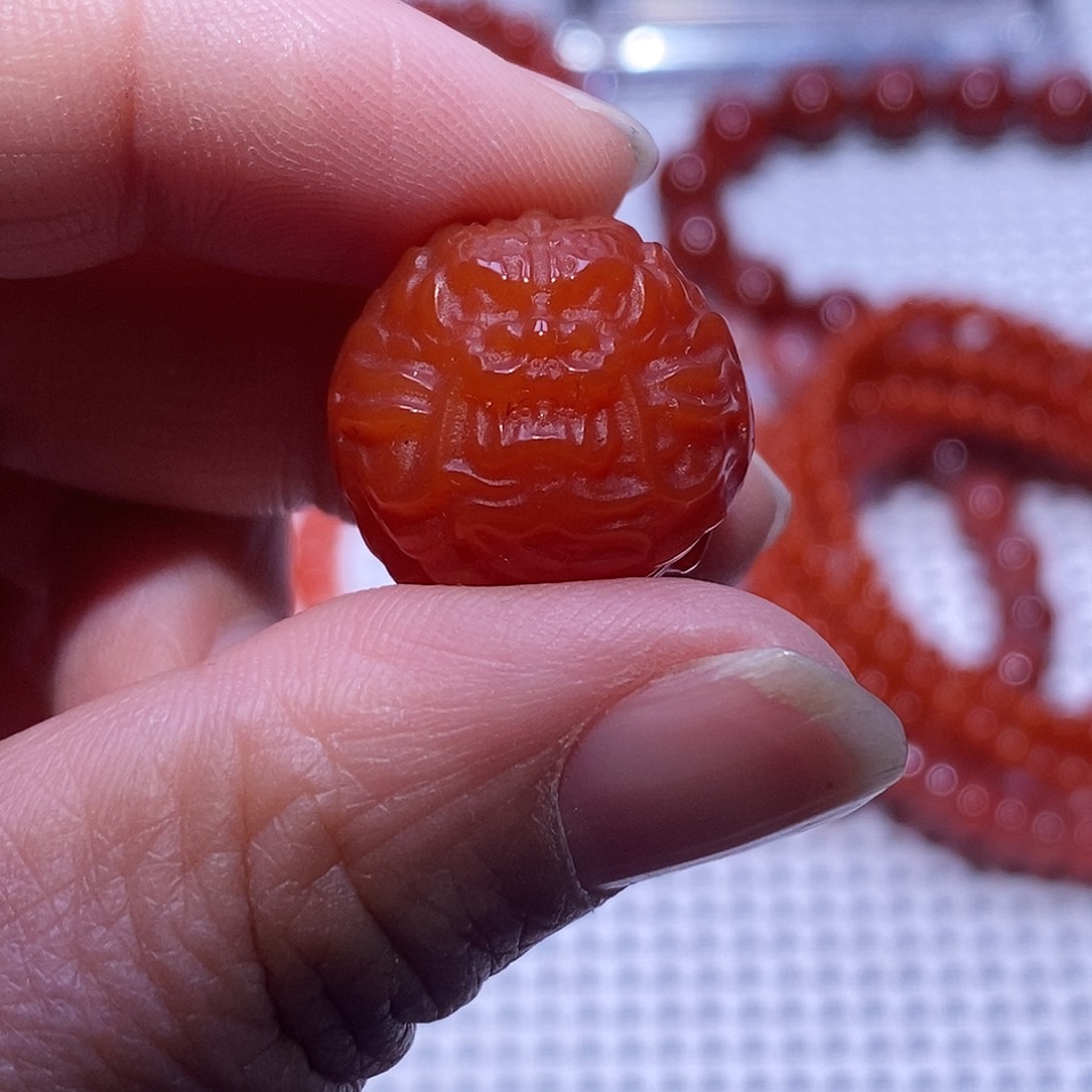 南红玛瑙未镶嵌龙珠卡18