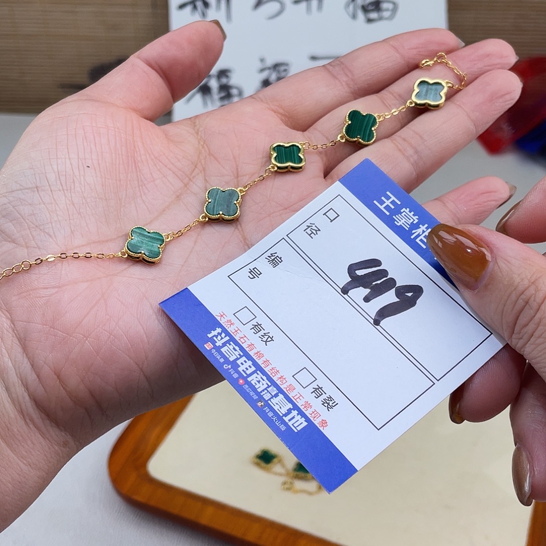 孔雀石银S925镶嵌颈饰