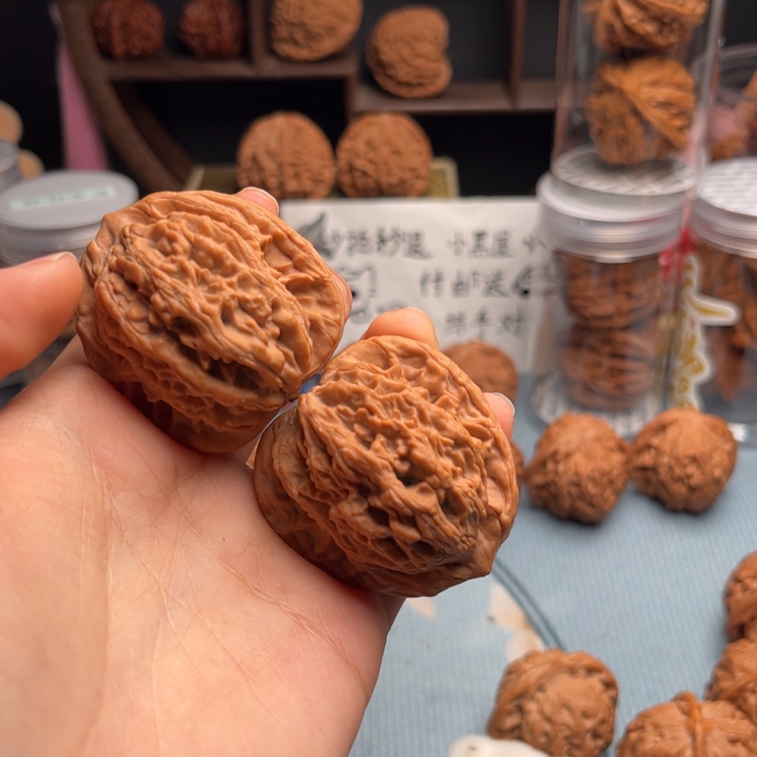 笑***意把件文玩核桃麦穗虎头41