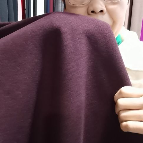 水洗羊绒乌梅紫竖纹1.1米