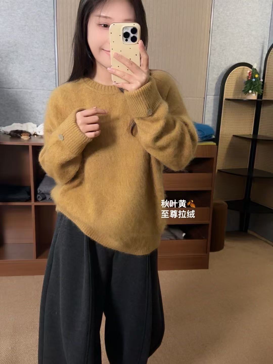 【鑫绒毛衣】长袖秋冬落肩袖休闲圆领针织冬季毛针织衫Y000-A406