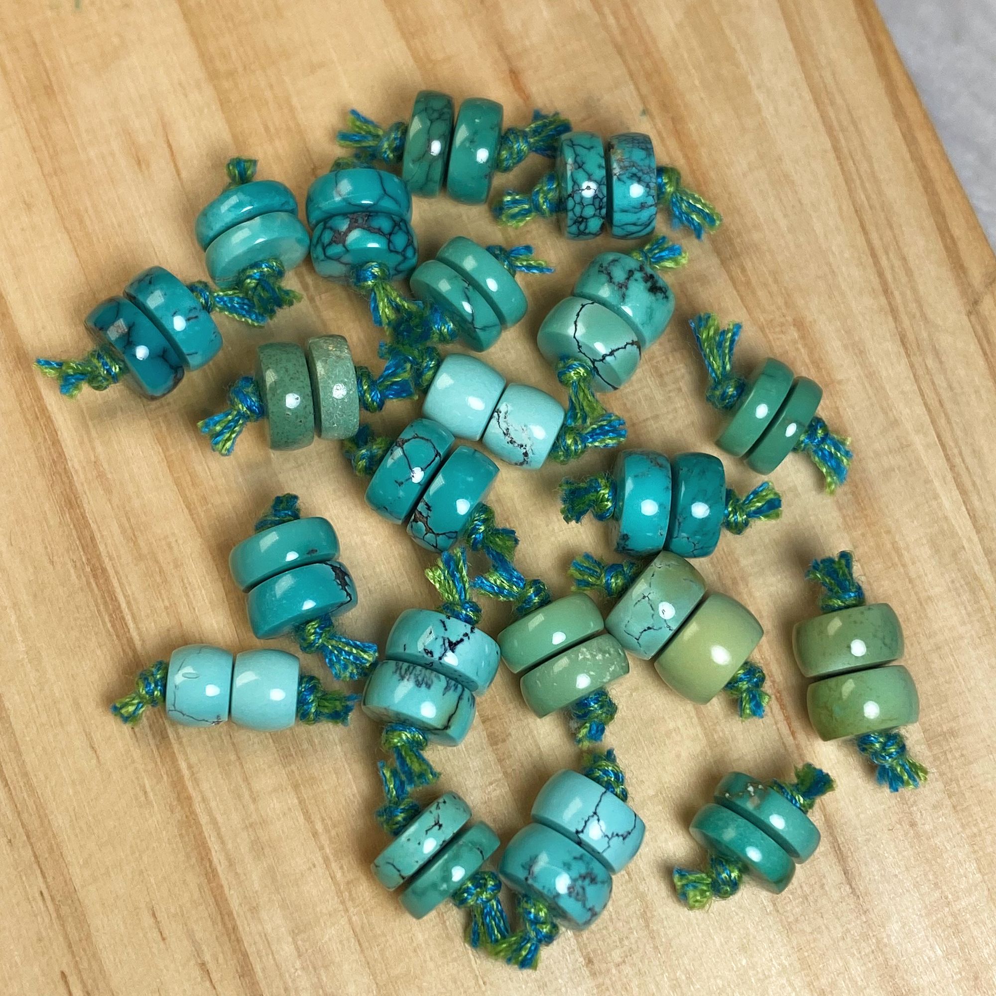 湖北十堰天然原矿绿松石隔片精致百搭个性时尚文玩配串必入款