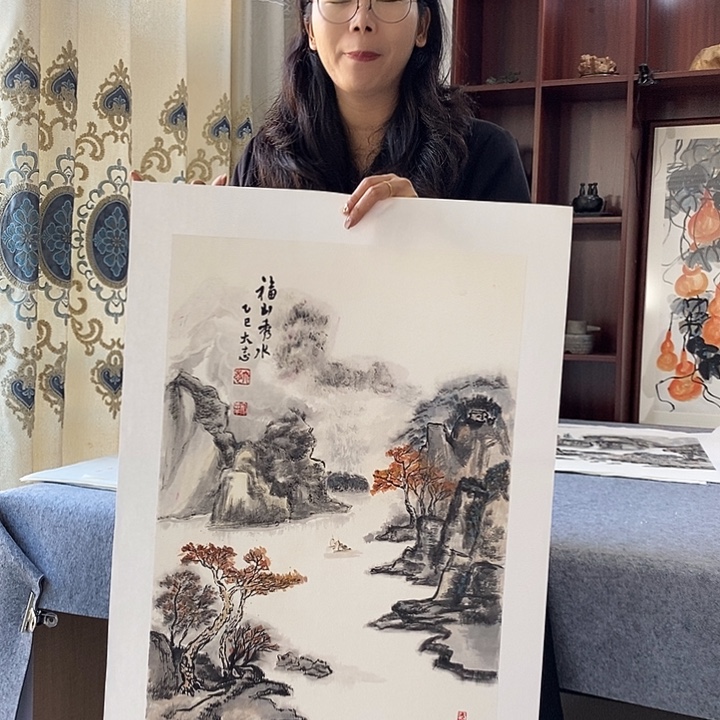 国画纯手绘国画写意作品43*63