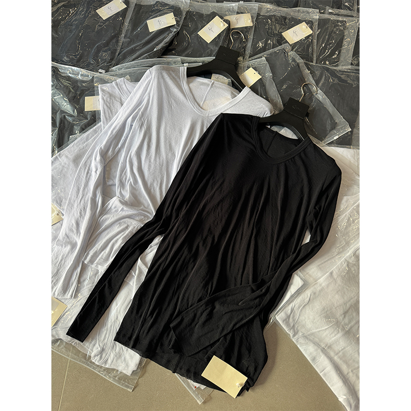 《面膜T》JING春夏款1999长袖U领宽松T恤上衣女装打底衫简约百搭