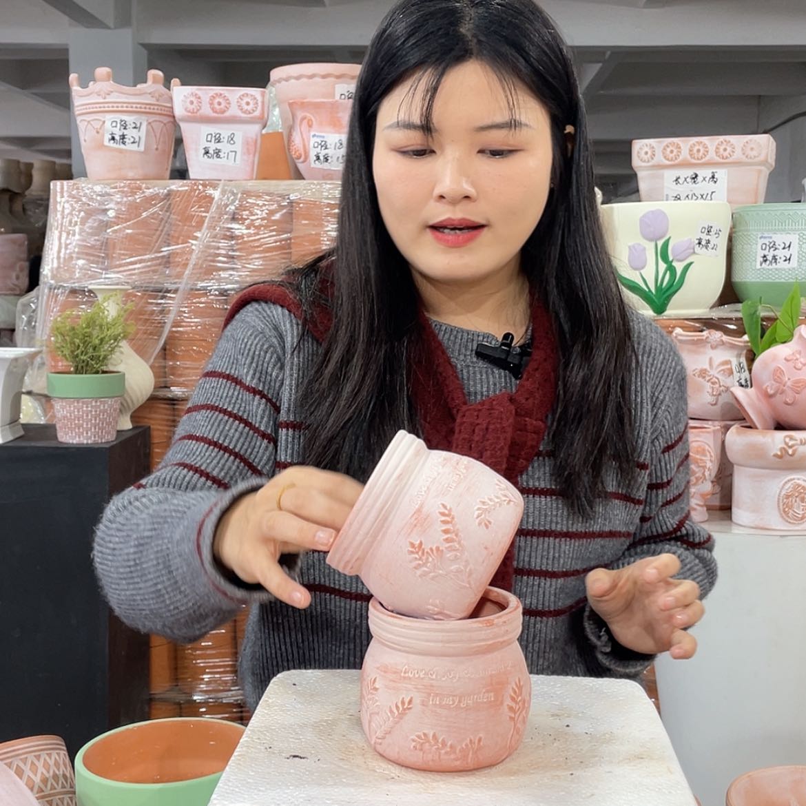 【闪购商品】红陶复古树叶糖罐9-9两个