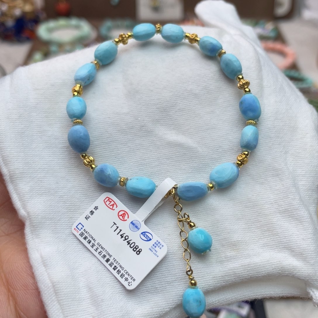 银S925镶嵌绿松石手链