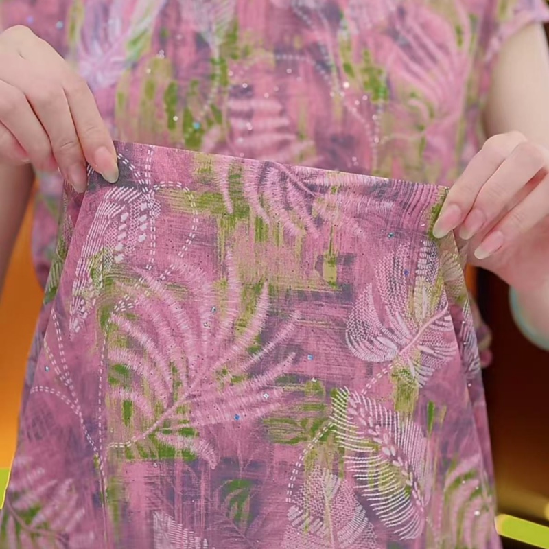 2025年新中式国风高级显瘦旗袍碎花连衣裙夏季新款【X4280】-喵喵