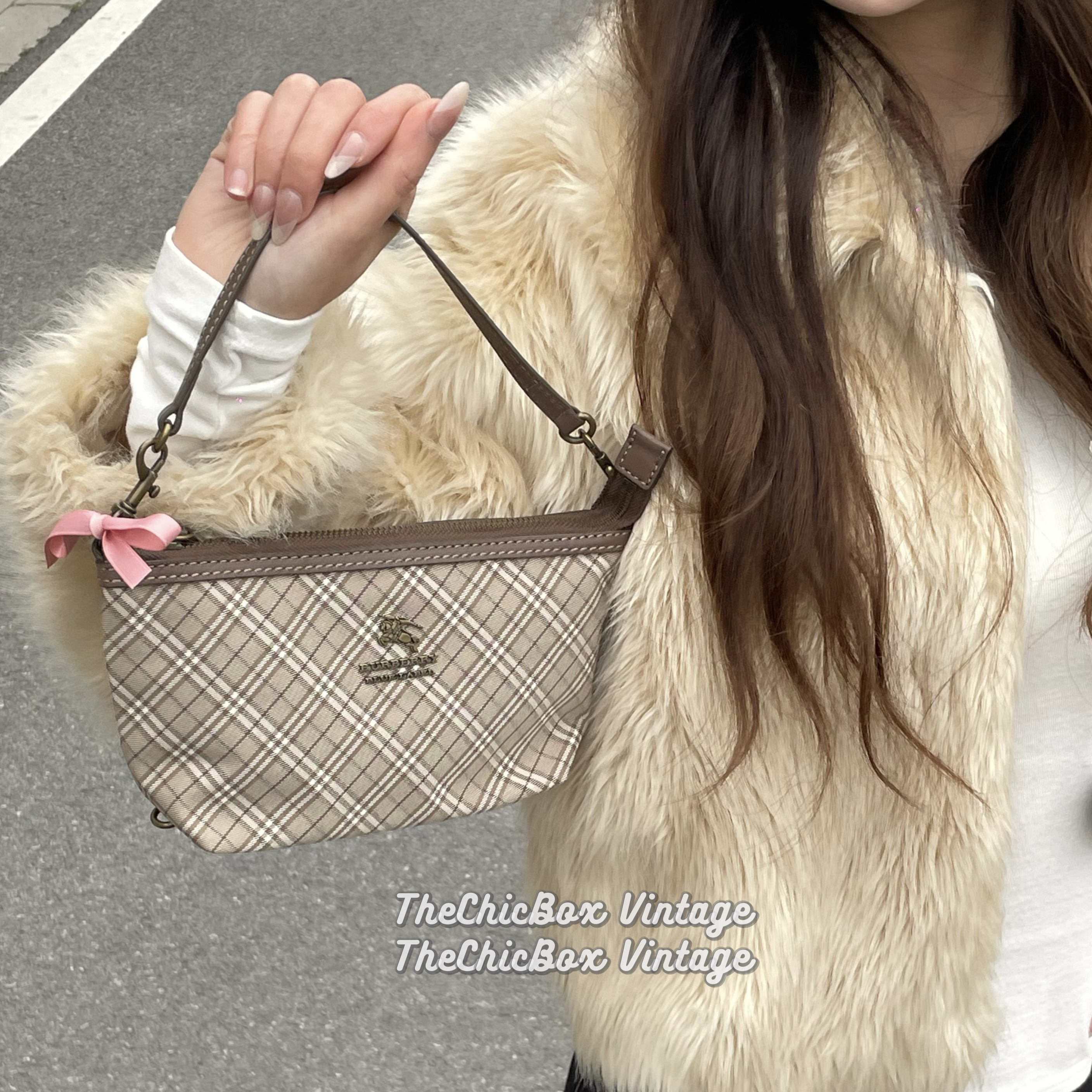 95新 BURBERRY/博柏利 只盒/Burberry中古蓝标格纹小饭盒