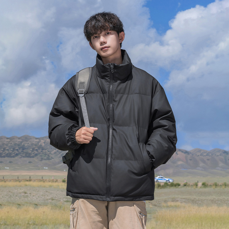 立领棉服外套男装冬季新款休闲纯色加厚棉衣潮牌宽松保暖面包服女