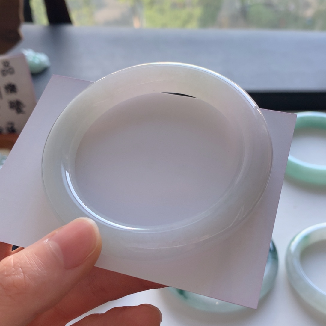 翡翠未镶嵌手镯55圆条