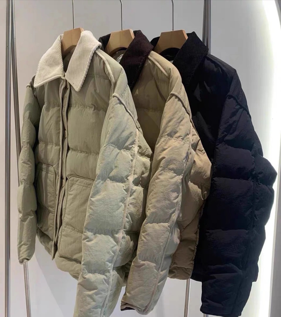 锦诺韩单高端百搭新款领子袖子灯芯绒保暖上衣短外套