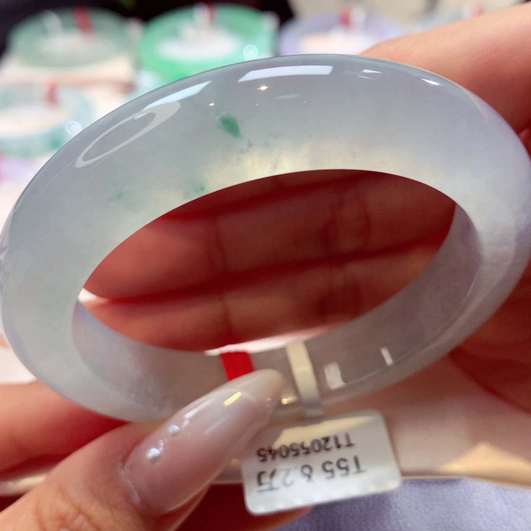 未镶嵌手镯翡翠泥鳅背炸光（强推）12号66