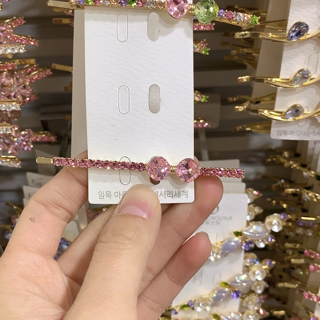 仿水晶合金蝴蝶结一字夹