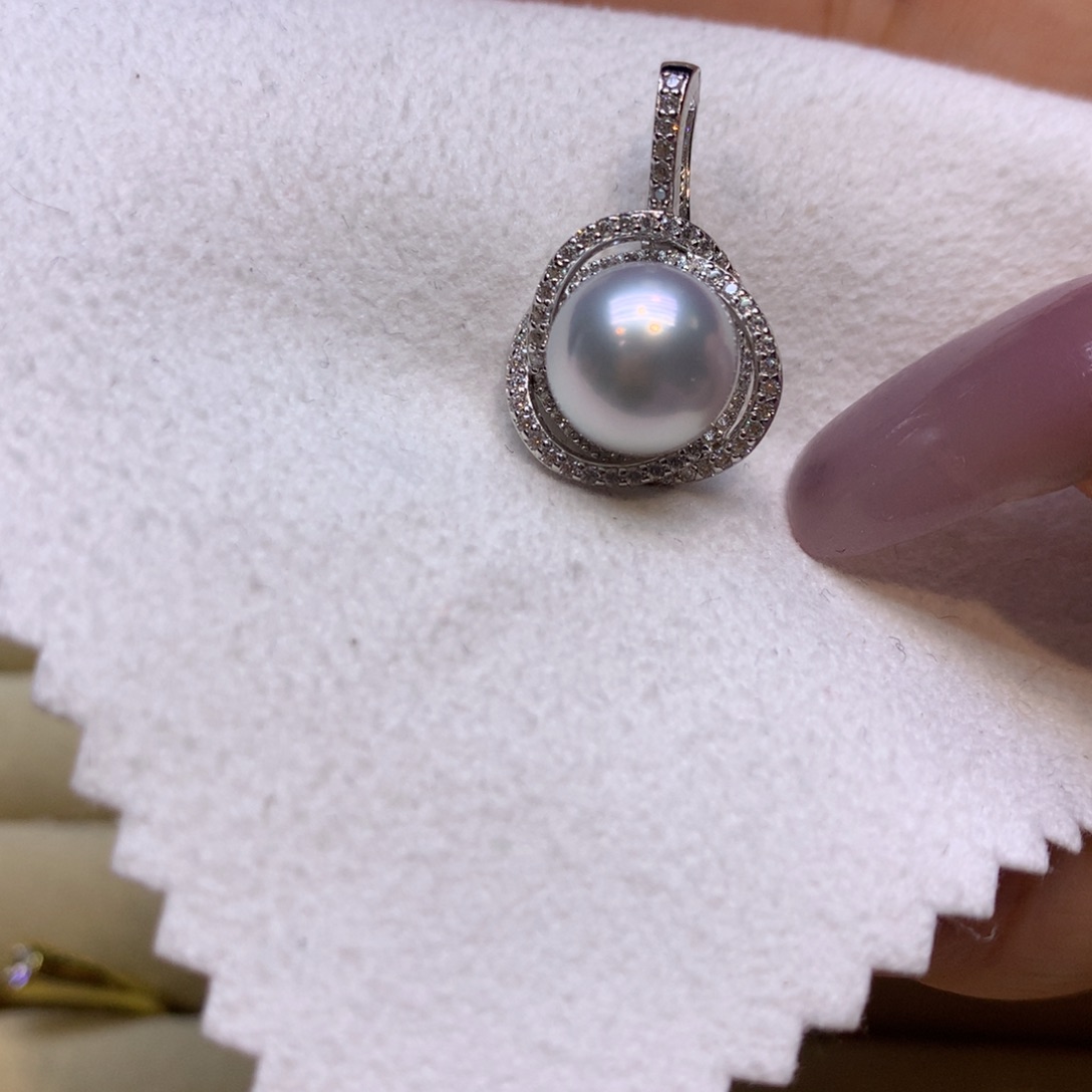 颈饰银S925镶嵌海水珍珠