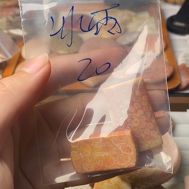 冰***婧硅化珊瑚未镶嵌颈饰