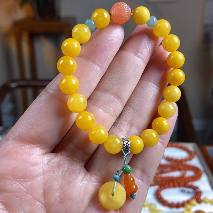 琥珀手链未镶嵌蜜蜡手串8