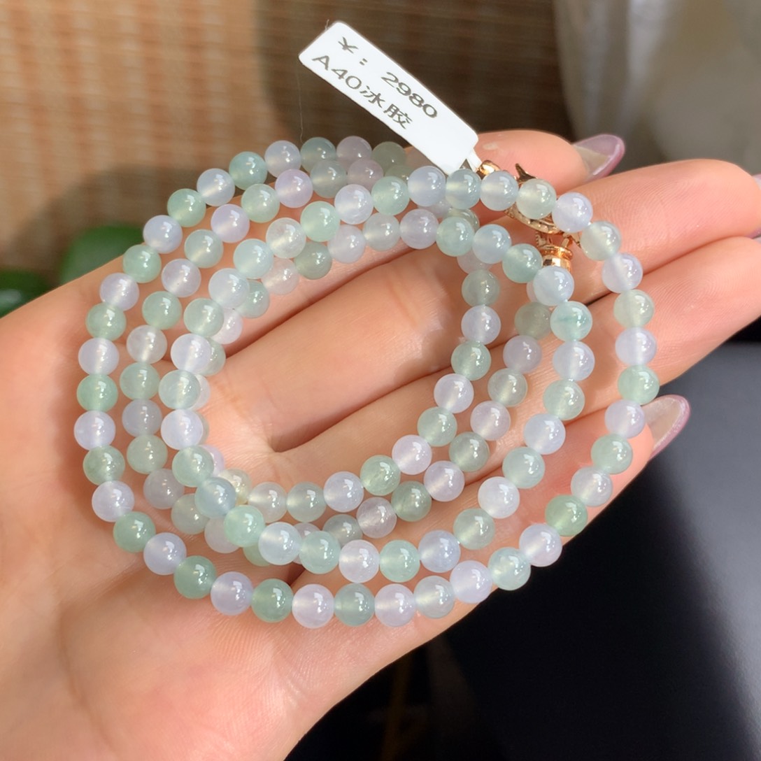 翡翠手链未镶嵌冰胶马卡龙项链卡5.1m m