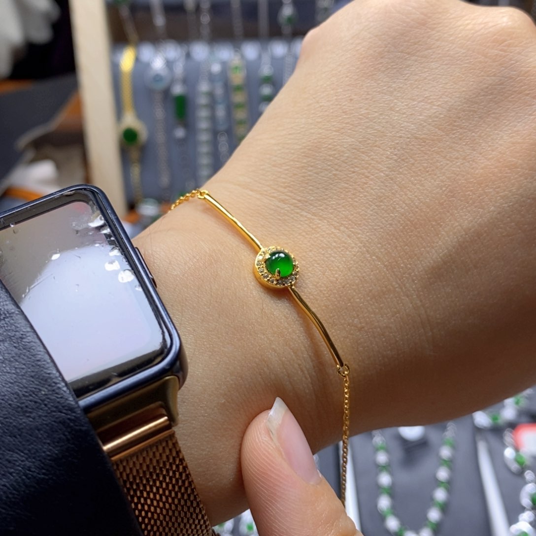 翡翠颈饰银S925镶嵌无证书/假一赔四