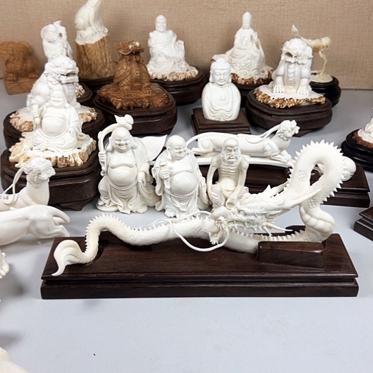 香榧木纯手工制作工艺品鹿角龙