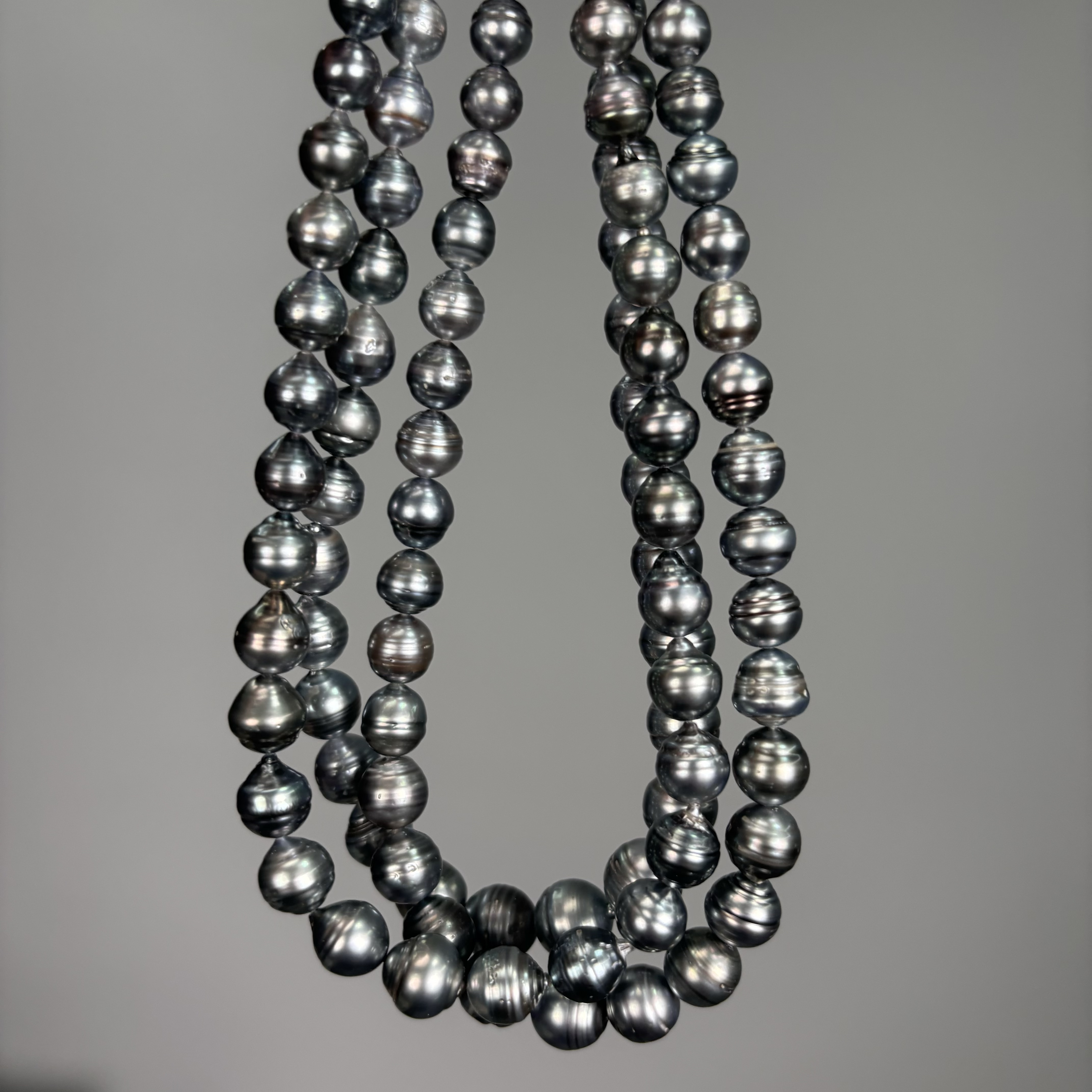 【星轨灰】海水大溪地巴洛克螺纹珍珠铂金灰项链S925银【多样性发一】