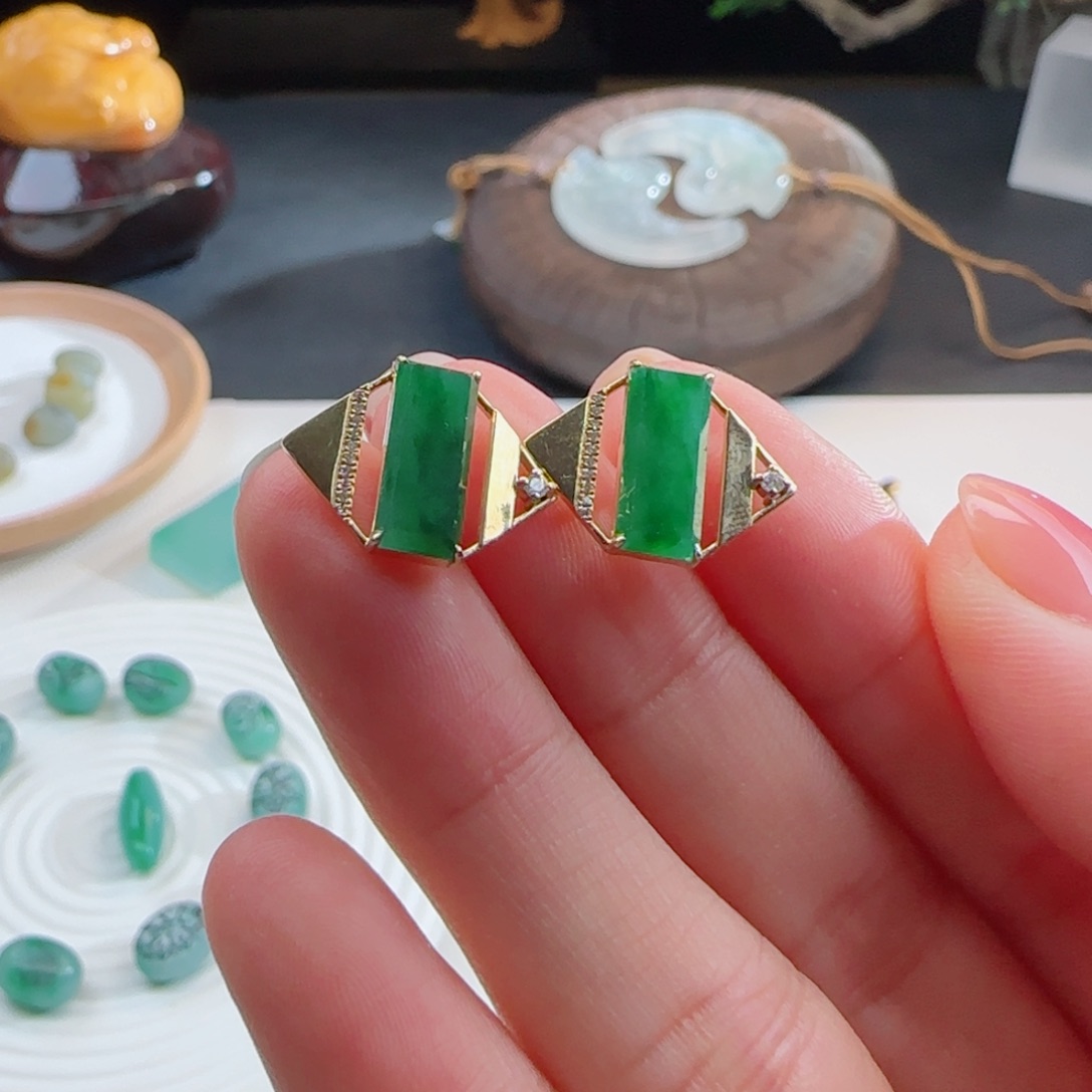 【闪购商品】定制翡翠18K金镶嵌橦