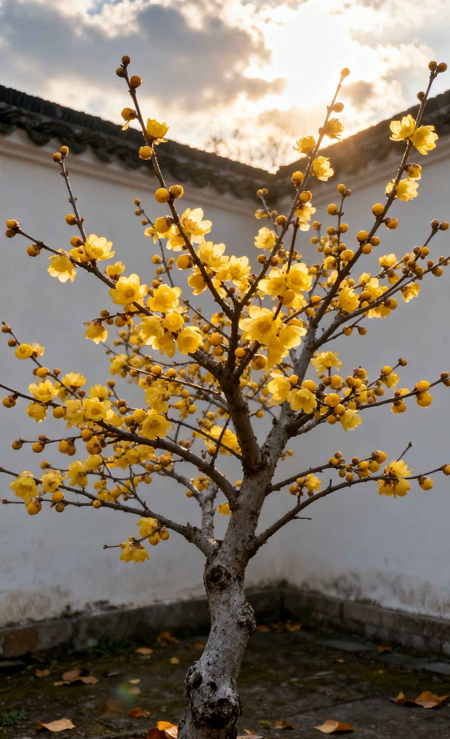 素心腊梅树 冬天赏花夏天赏叶 耐寒耐旱   庭院 阳台 绿植盆栽  
