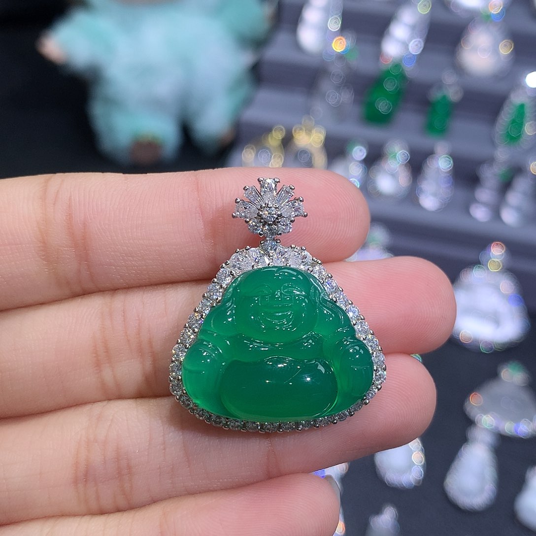 玛瑙/玉髓吊坠(不含链)银S925镶嵌淡*