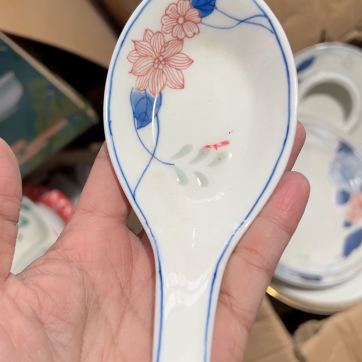 杯手绘大汤勺一个陶瓷