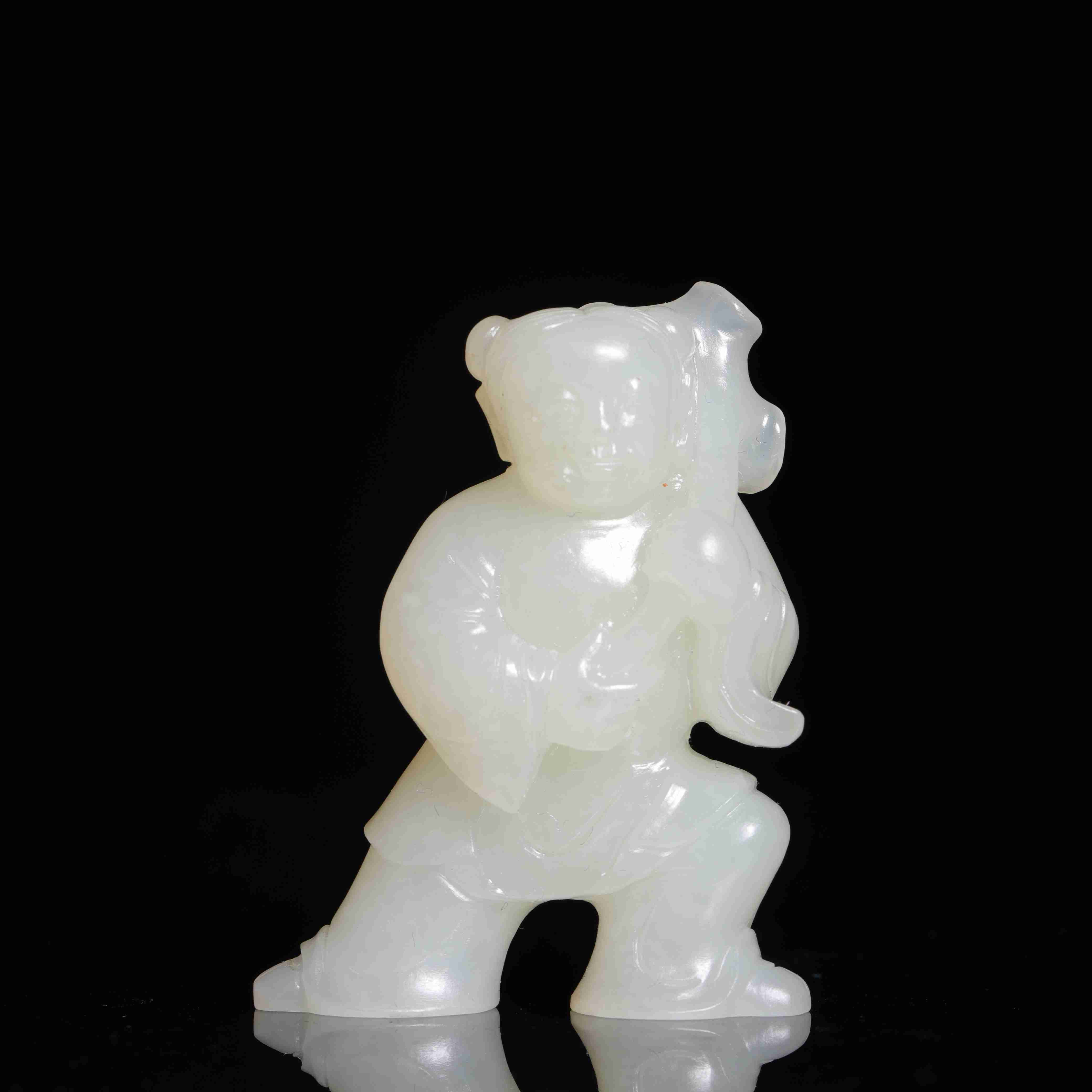 1709清代和田玉童子花件2027