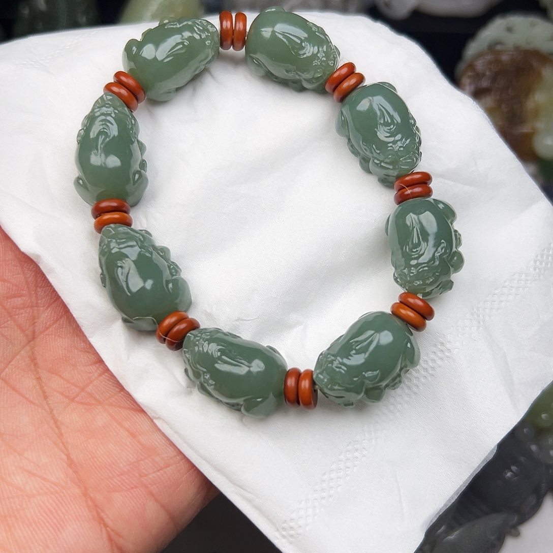 和田玉貔貅手串未镶嵌