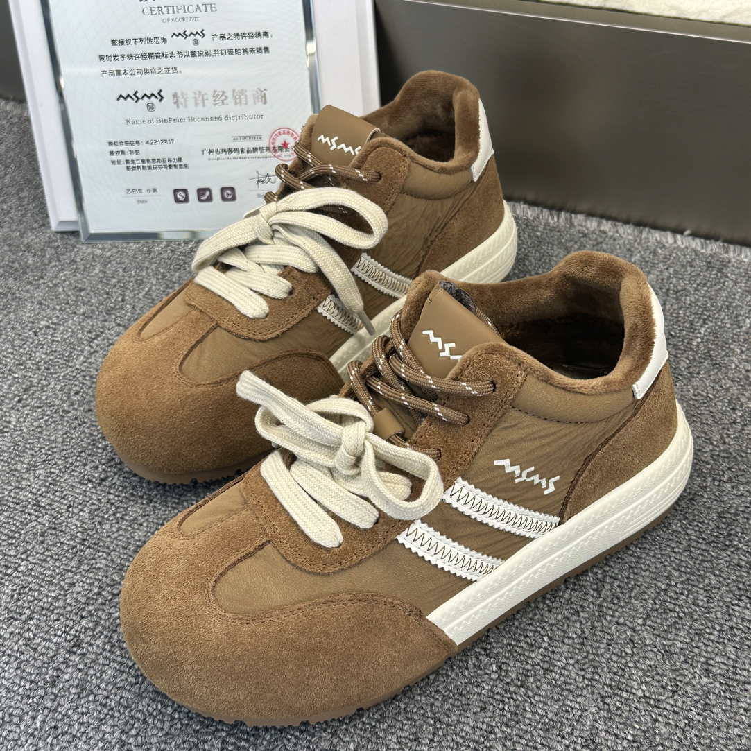 玛莎玛索5876-5m秋冬加绒款系带休闲鞋时尚防滑