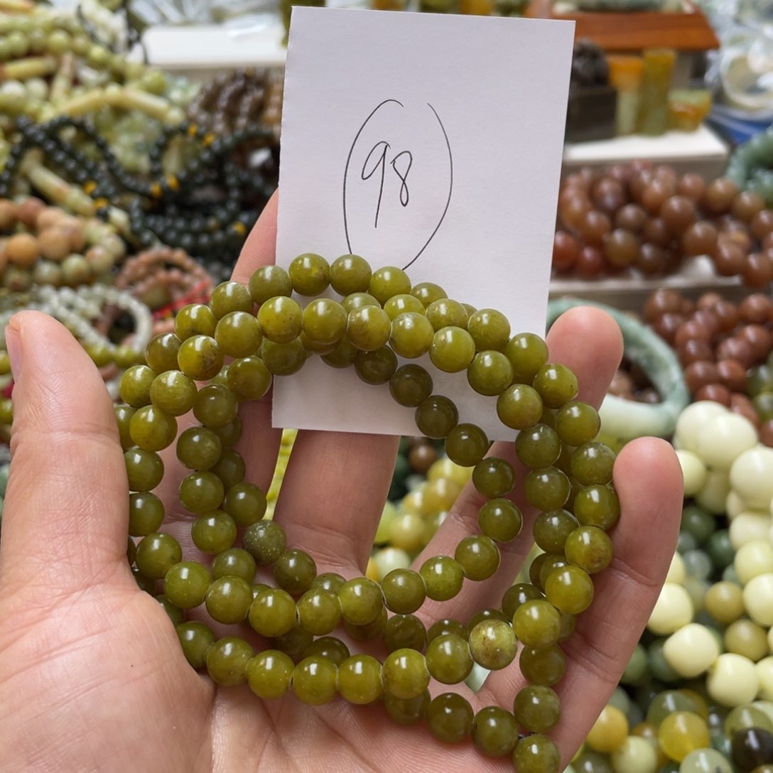 蛇纹石玉手链合金